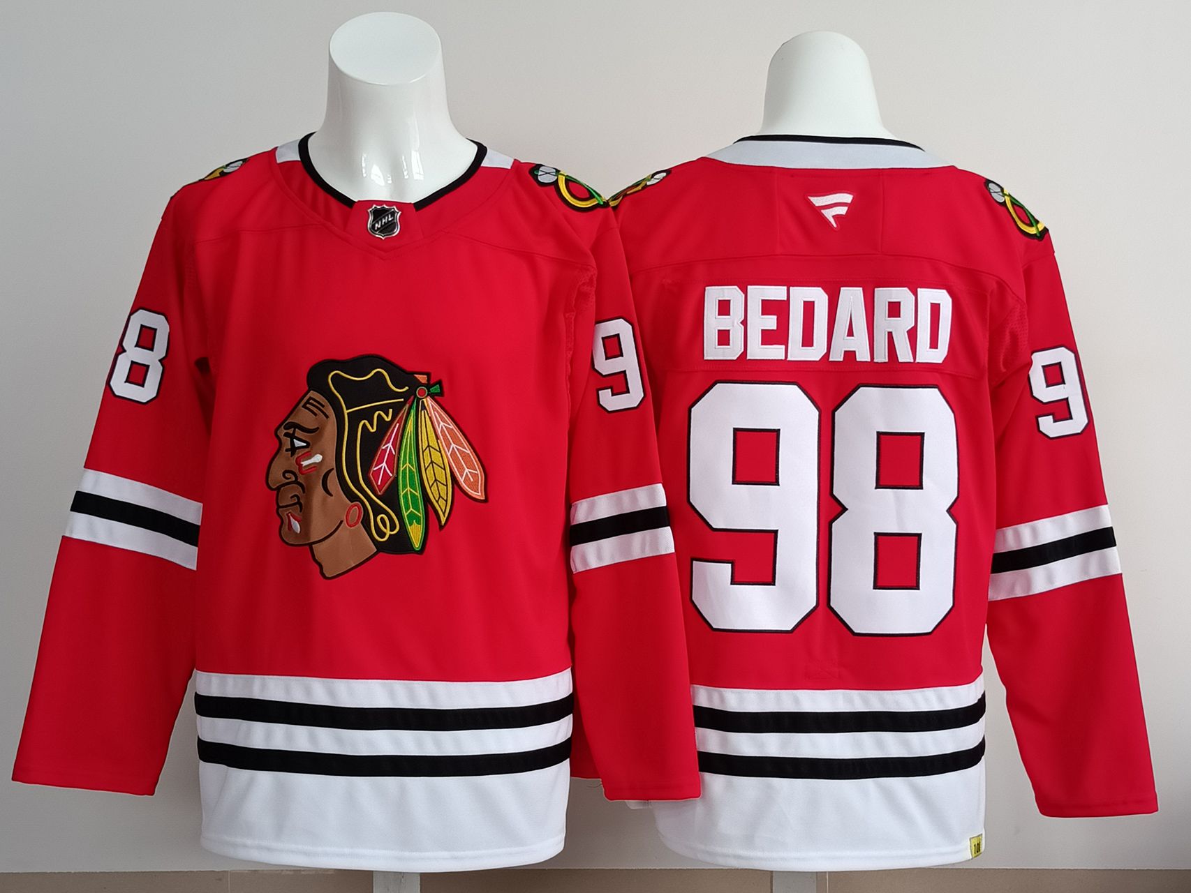 Men 2025 Chicago Blackhawks #98 Bedard Red NHL Jersey style 02->chicago blackhawks->NHL Jersey